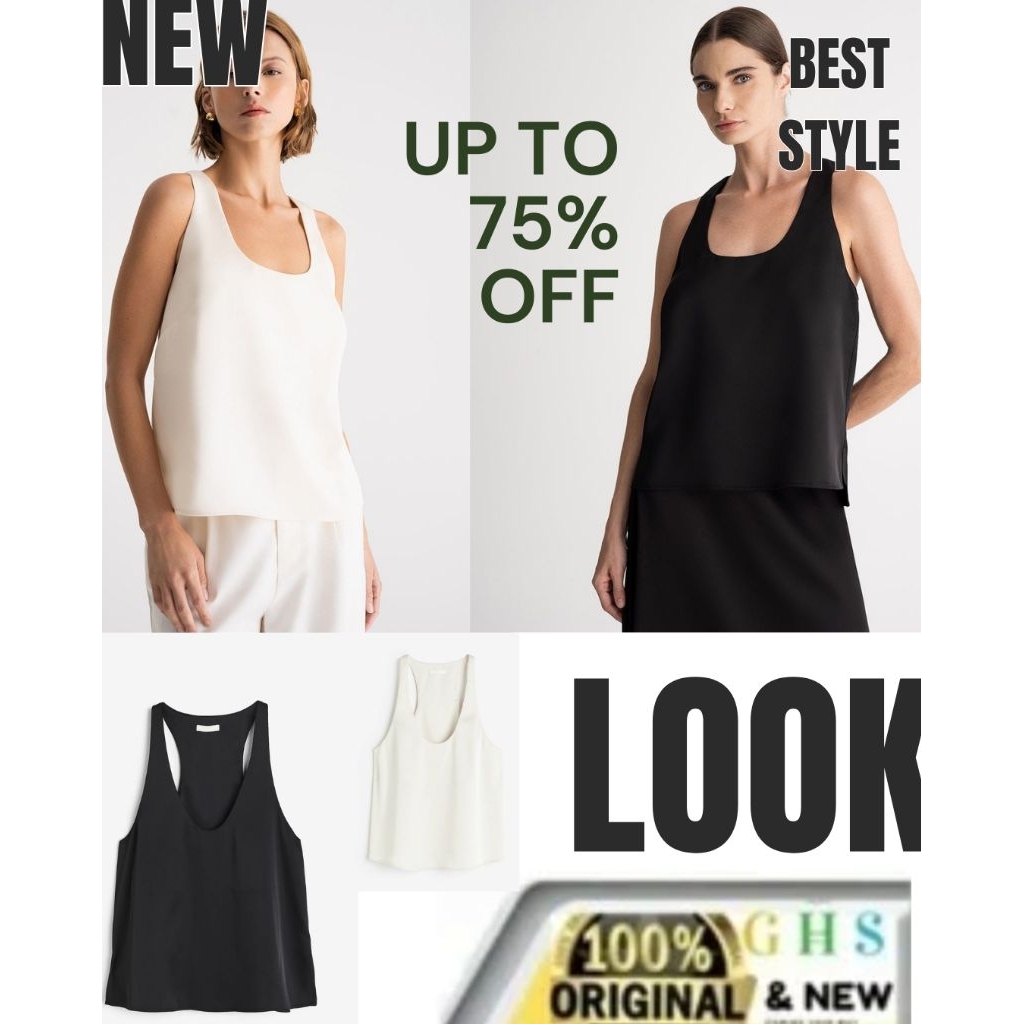 Tanktop Satin outfit camisa Hnm  Crop top