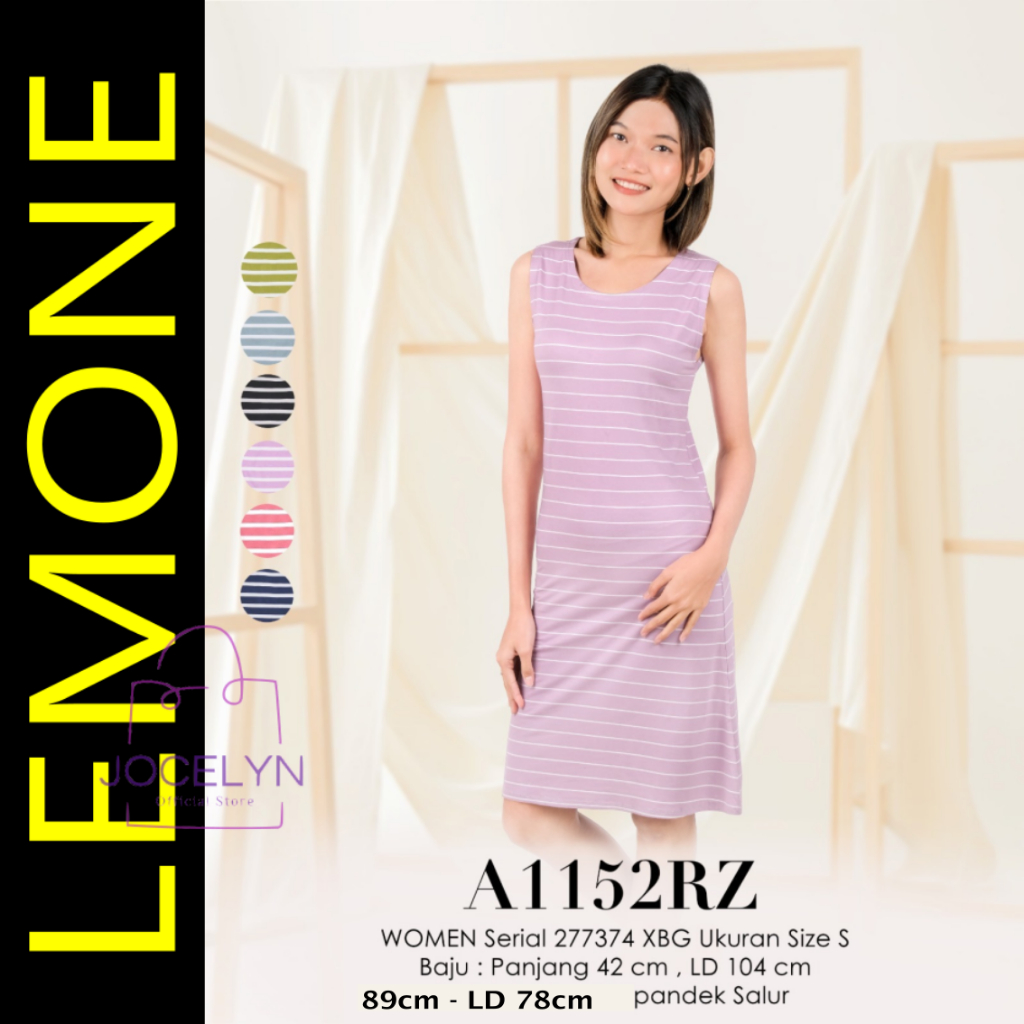 [NEW] LEMONE Rayon Spandek 1152RZ Daster Mini Dress Yukensi Size S motif garis salur cantik bahan pr