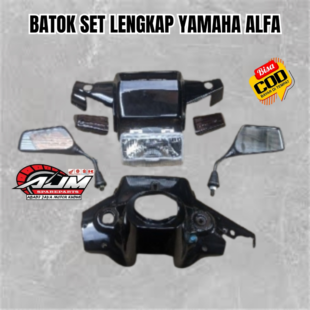 AJM - Lengkap Batok Kepala Yamaha ALFA Totok Alfa set depan belakang lampu sein spion