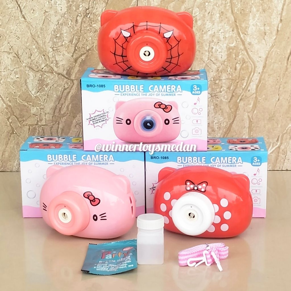Mainan Bubble Camera HelloKitty Spiderman 628 Bubble Camera Fish Cat
