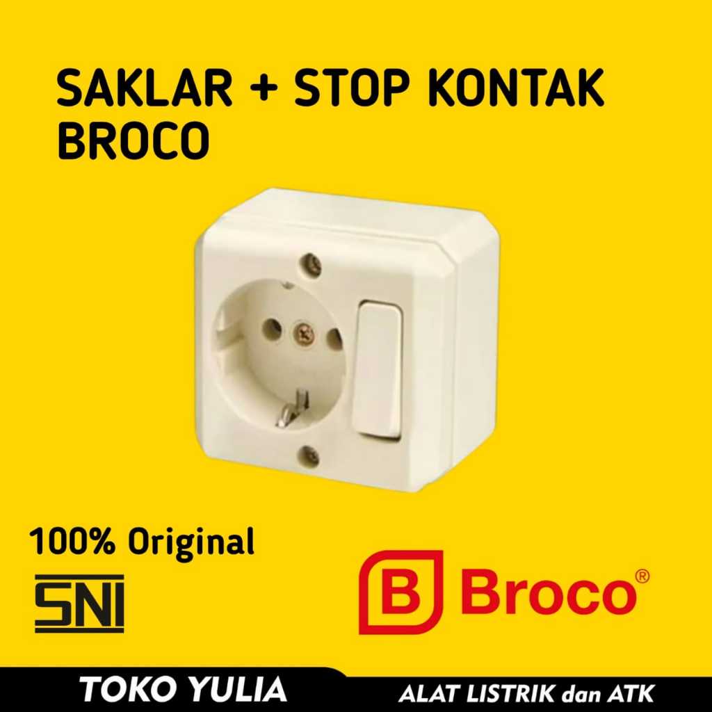 SAKLAR STOP KONTAK BROCO CREAM OUTBOW SAKLAR TEMPEL