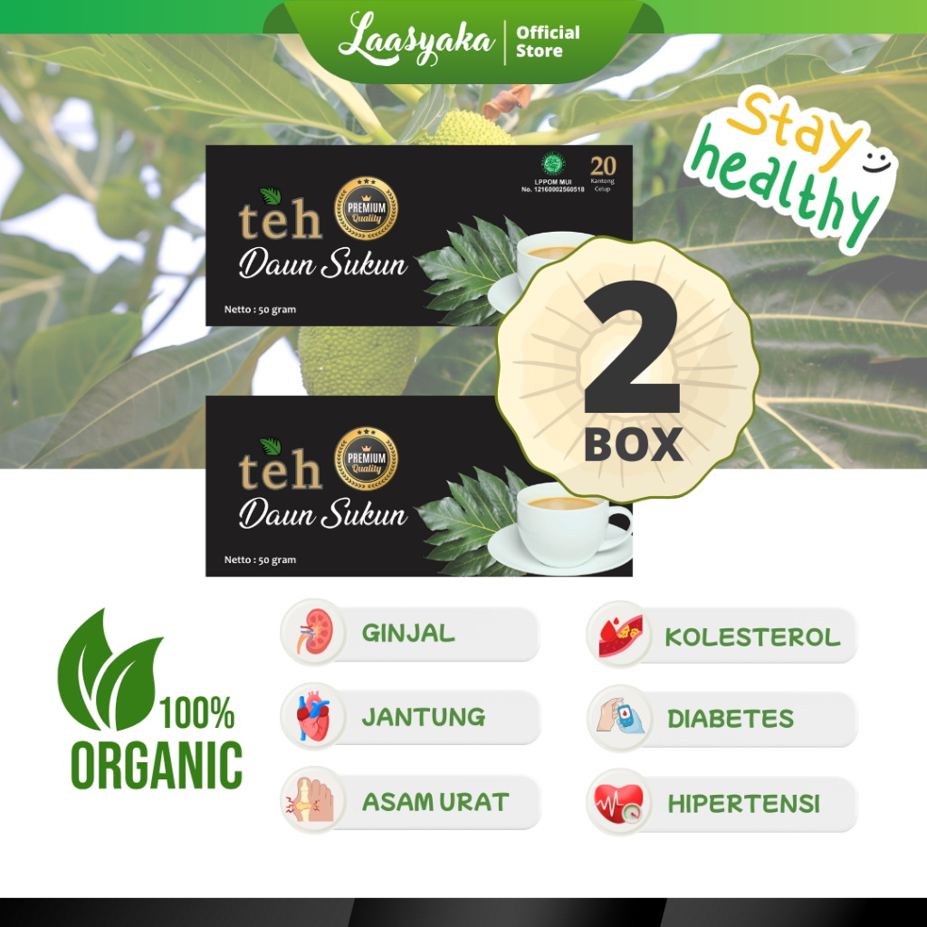 Teh Daun Sukun Premium Laasyaka ( Dapat 2 Box )