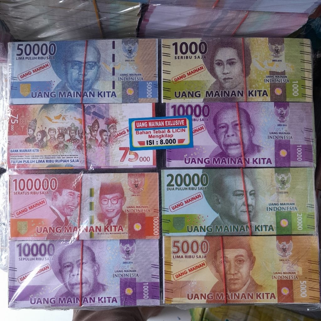 300 Lembar Mainan Uang Uangan Gambar Pahlawan Duitan Mainan