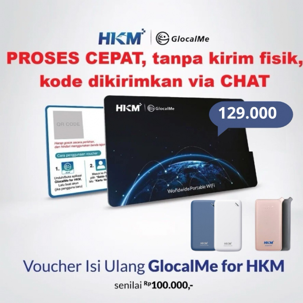 Voucher Isi Ulang GlocalMe For HKM G008 G009 - Voucher 100rb