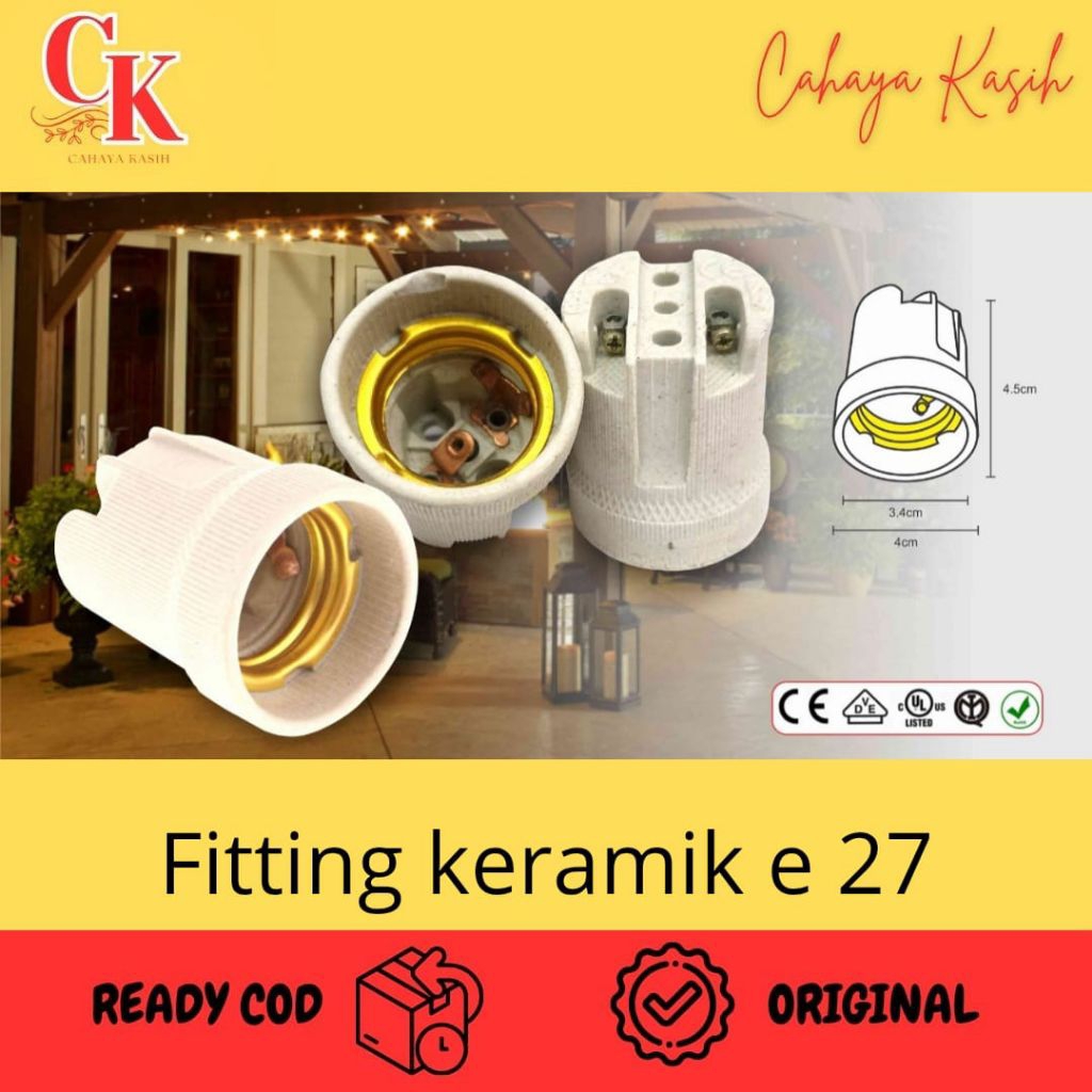 Fitting Keramik Porslen gantung Fitting lampu