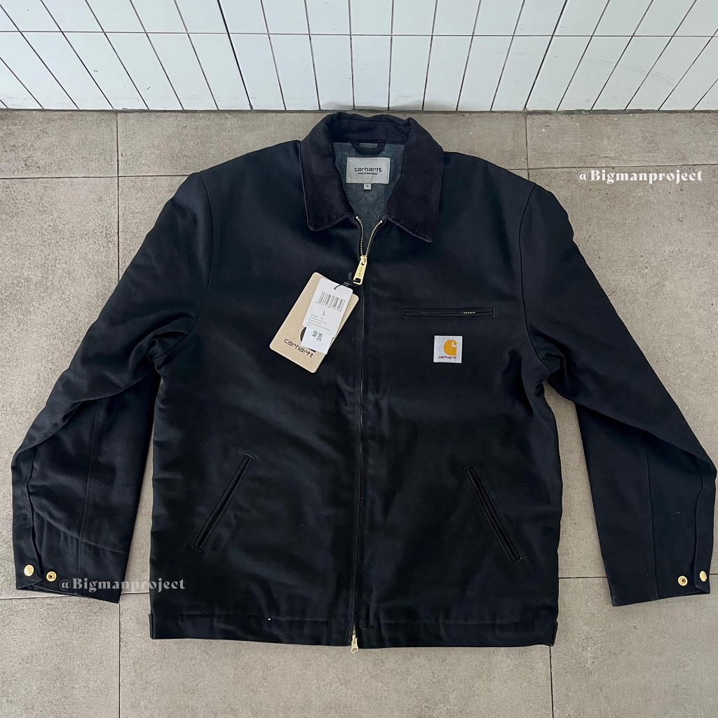 Carhartt Detroit Jacket J001 Original Black | Size L | Blanket Lined Workwear Double Zipper