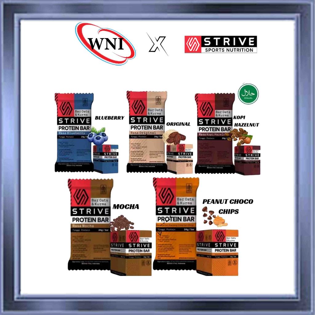 Strive Protein Bar 1 box 60gr with 24gr High ProteinBar - WenNutrindo