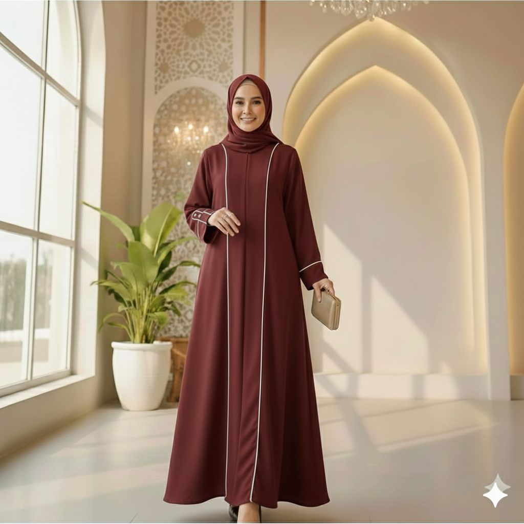 Abaya list depan tangan kancing tidak aktip gamis abaya terbaru abaya lebaran gamis abaya kekinian