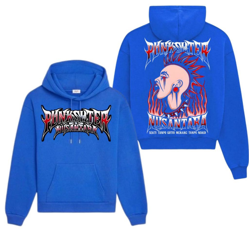 HOODIE PUNKSHTER NUSANTARA Bahan Fleece Standard Premium Tebal Dan Halus