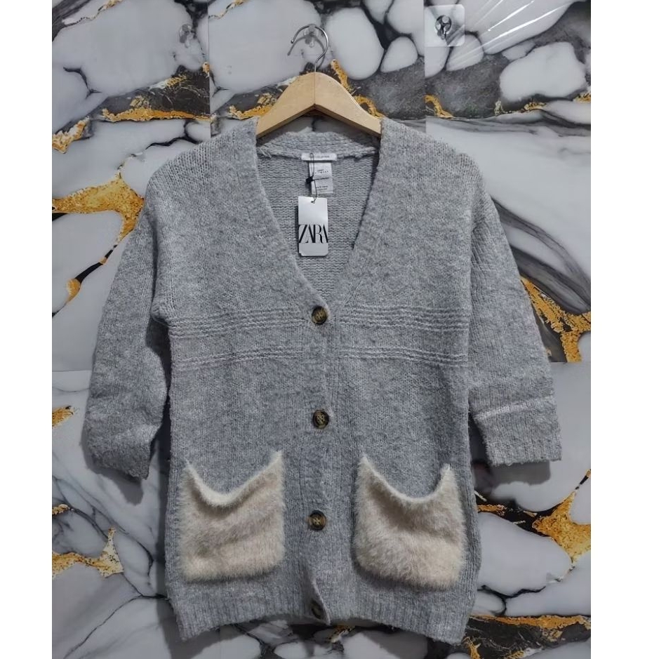 ZARA CARDIGAN RAJUT MIX FUZZY