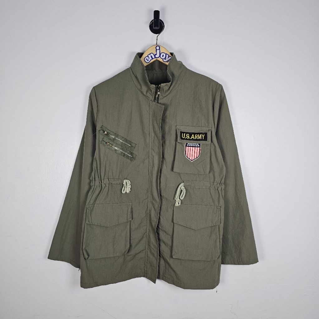 parka pendek army pria wanita military second preloved