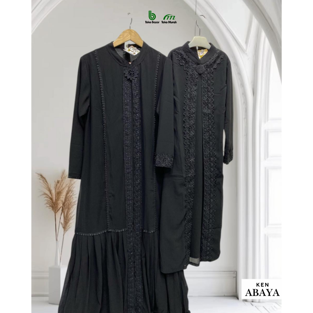 KEN ABAYA - Set Abaya Hitam Couple ibu dan anak  | Gamis Abaya