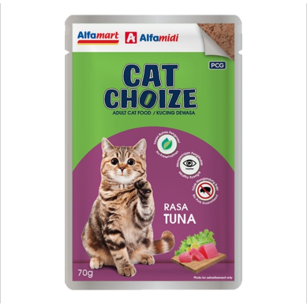 Alfamart Cat Choize Makanan Kucing Basah Adult Rasa Tuna Sachet 70 g
