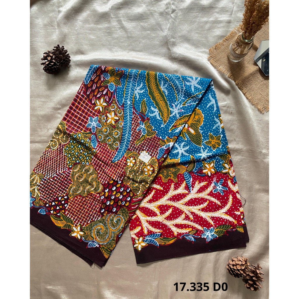 Batik Tulis Asli Madura Primisima -Batik Modern -Nuansa Warna merah Cantik -17.335