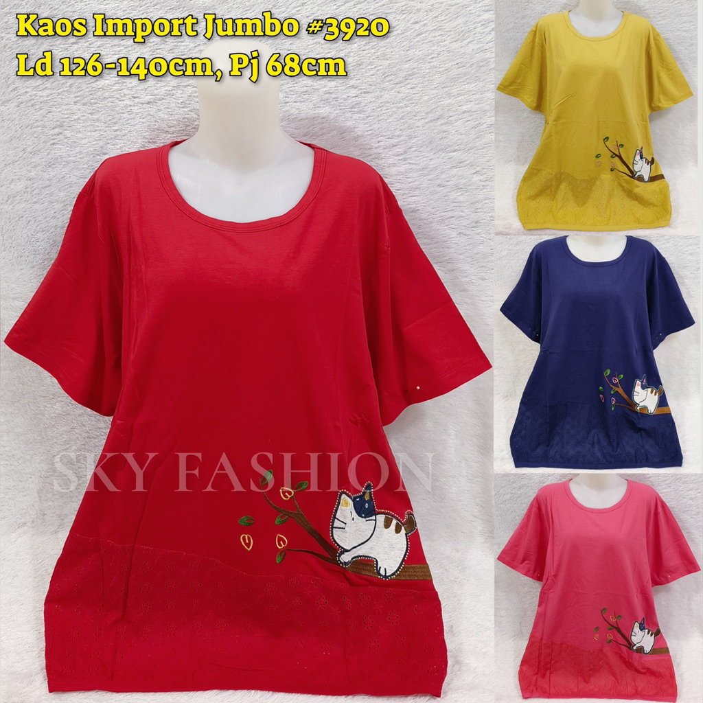 BLOUSE KATUN BORDIR JUMBO/ ATASAN WANITA SIZE JUMBO IMPORT
