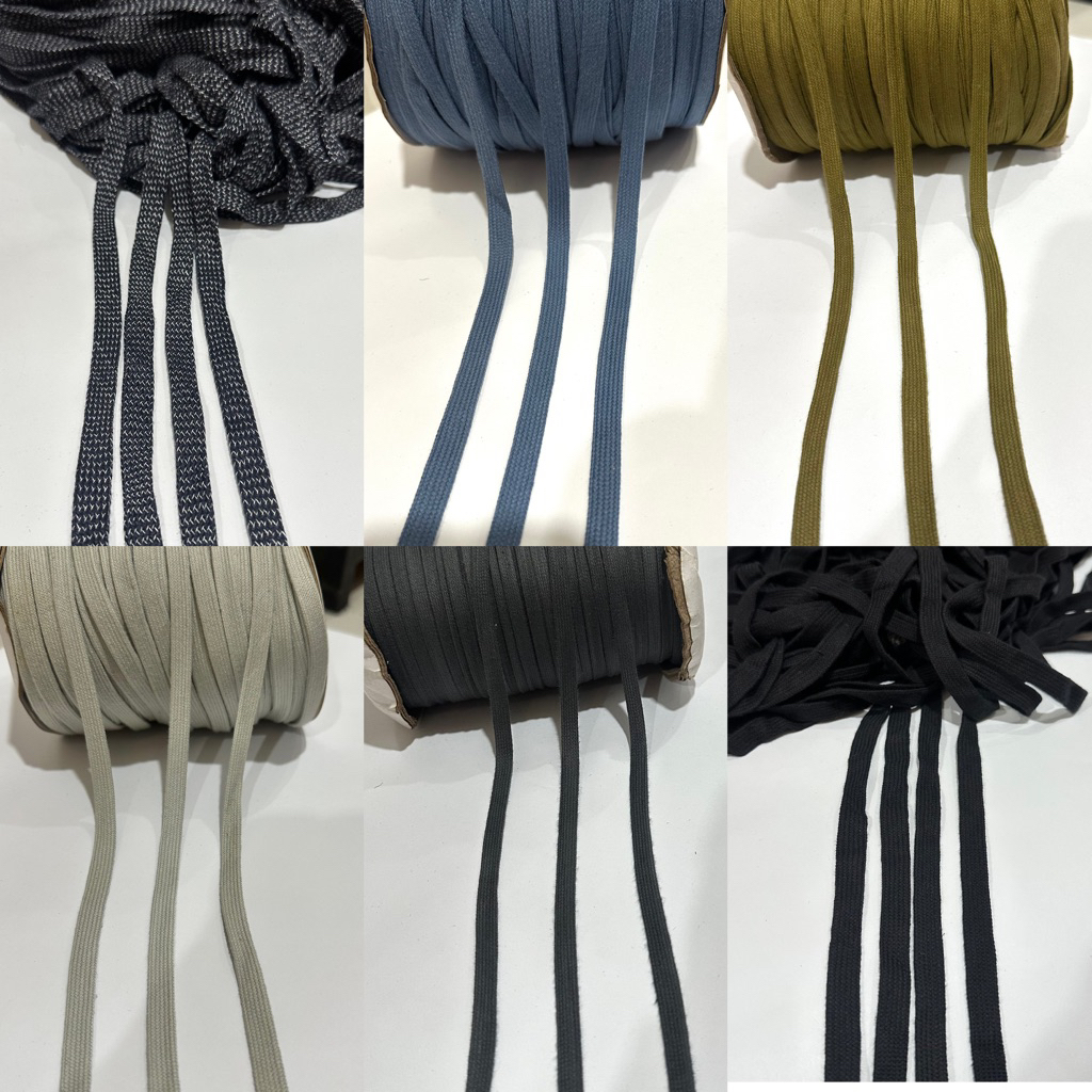 tali kur hoodie gepeng katun/ tali celana gepeng katun 2 lapis harga per 5 meter