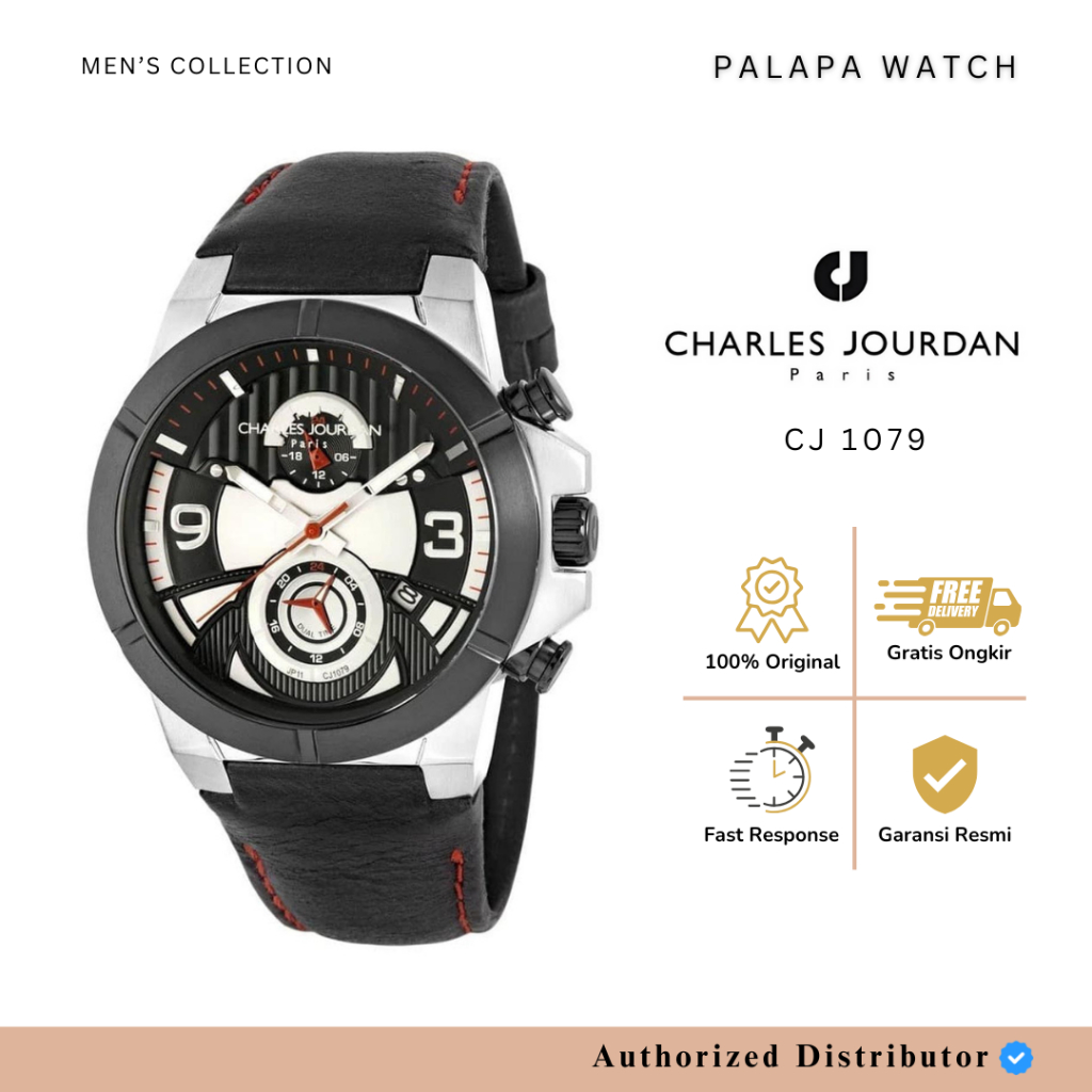 Jam Tangan Pria Charles Jourdan CJ 1079 / cj1079/ 1079 Leather Original
