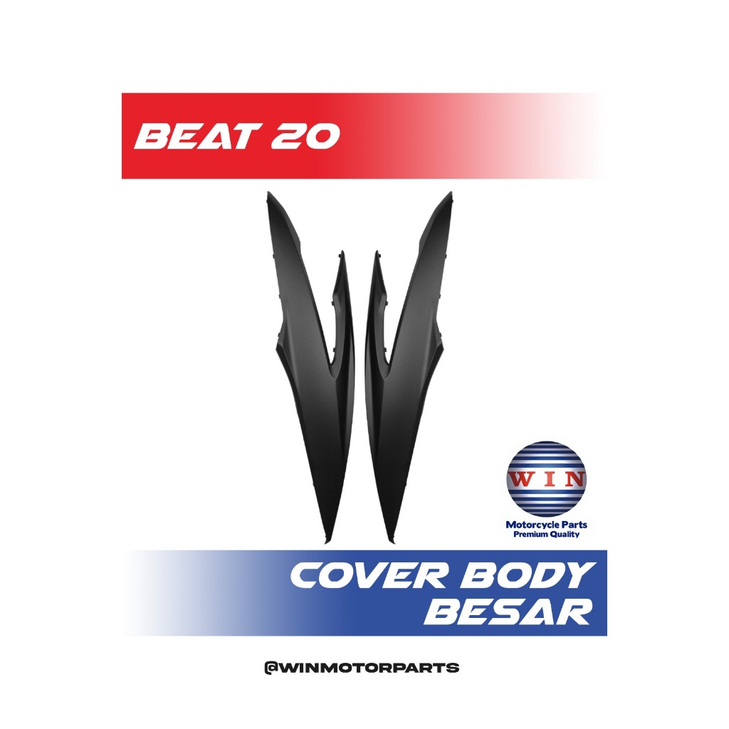WIN Cover Body Besar All New Honda Beat / Street 2020 Hitam Doff