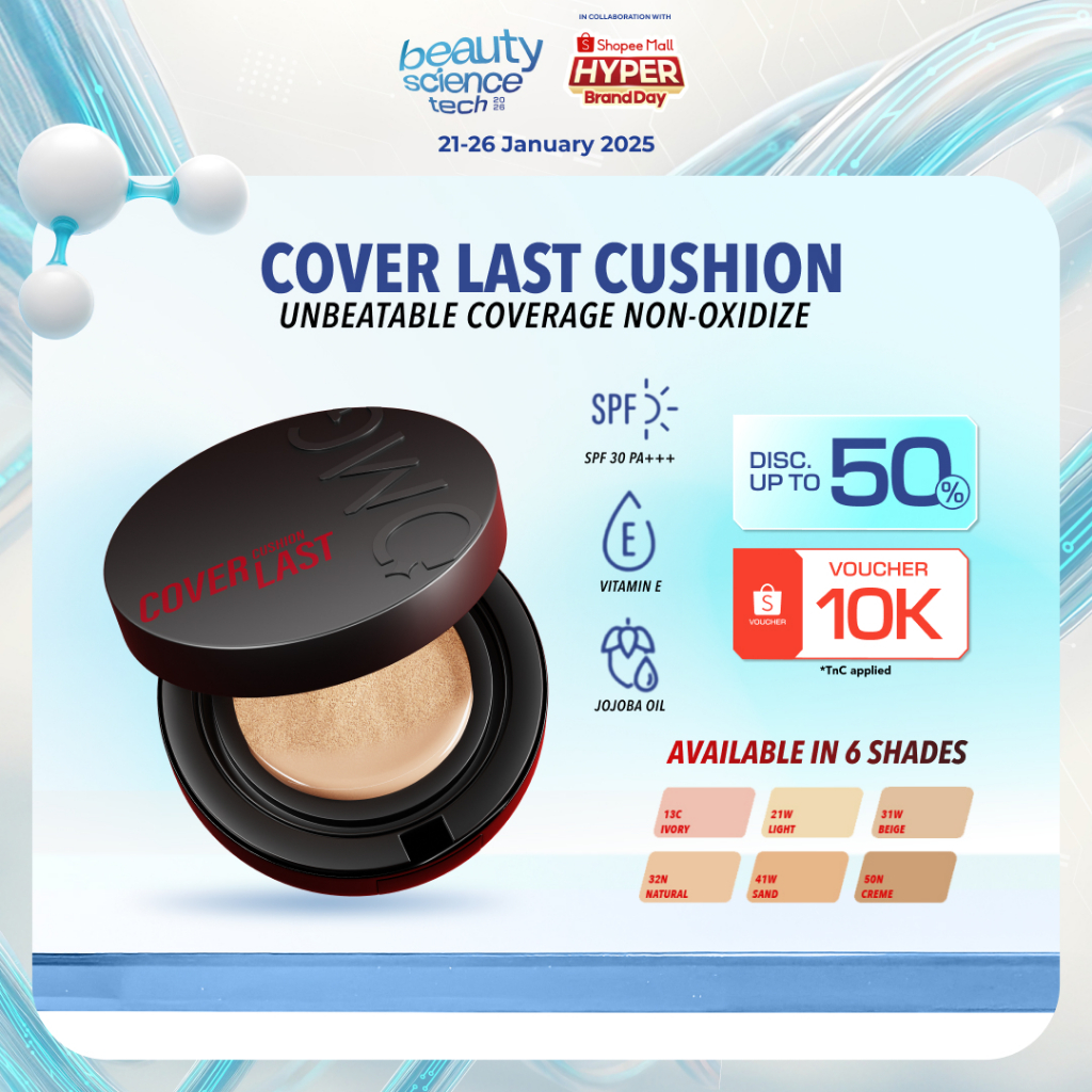 [NEW SHADE] OMG Coverlast Cushion 15g | High Coverage Dewy | No-Oxidize 12H I Poreless I Halus & Fla