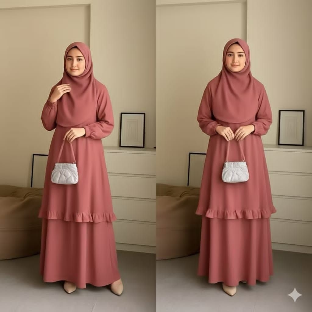 Dress Mecca Malaya Look/Modern Dress Mecca Kurung Jumbo Wanita Remaja Dewasa Bahan Ceruty Babydoll