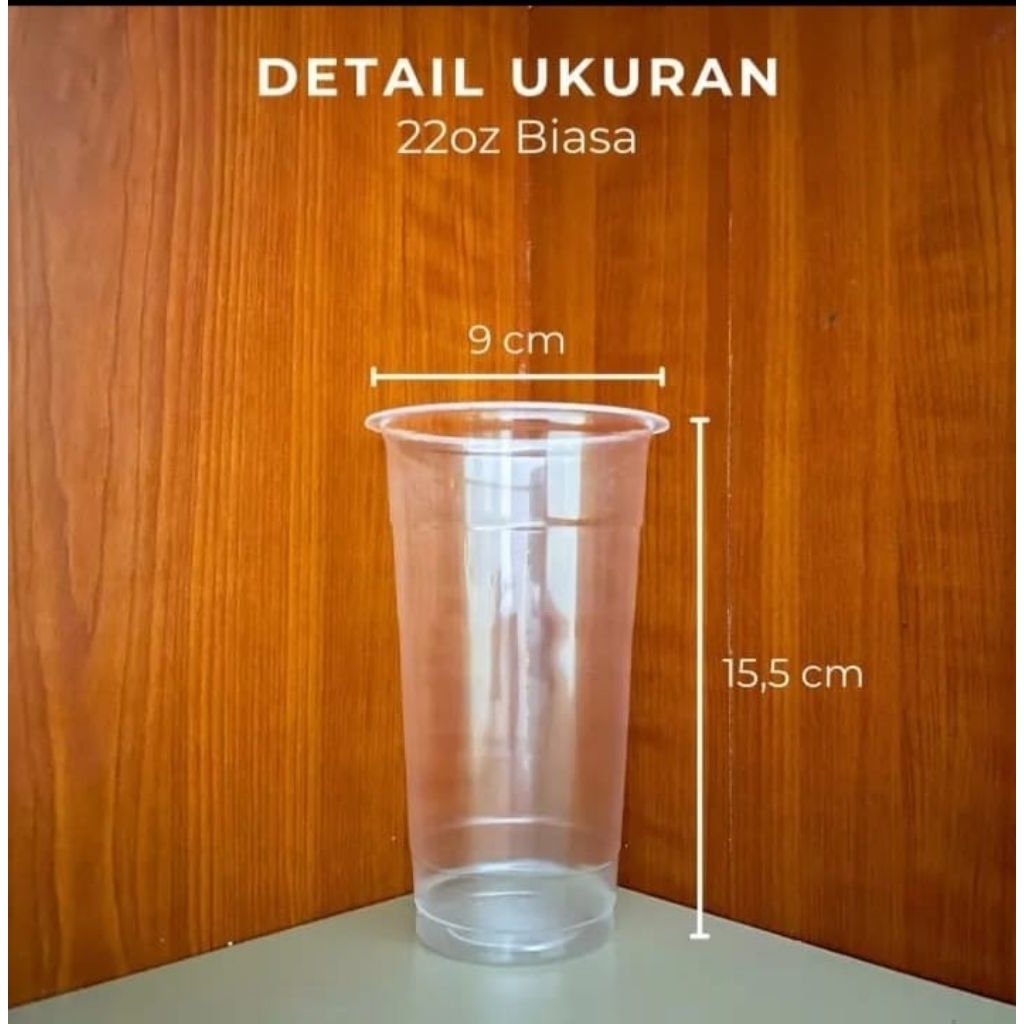 Gelas cup plastik model slim ukuran 22 oz
