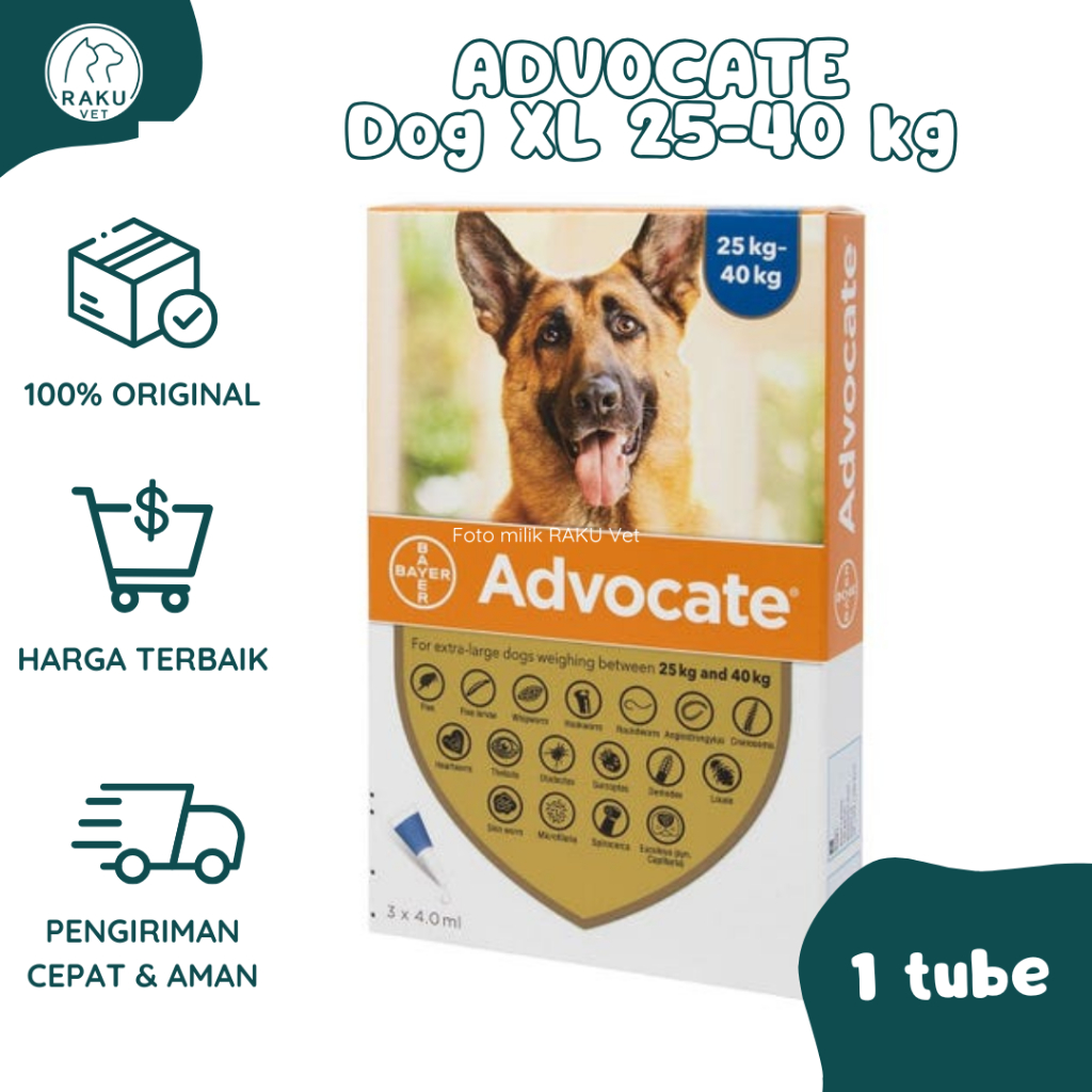 Advocate Dog XL 25-40 kg untuk Anjing Besar (1 tube)