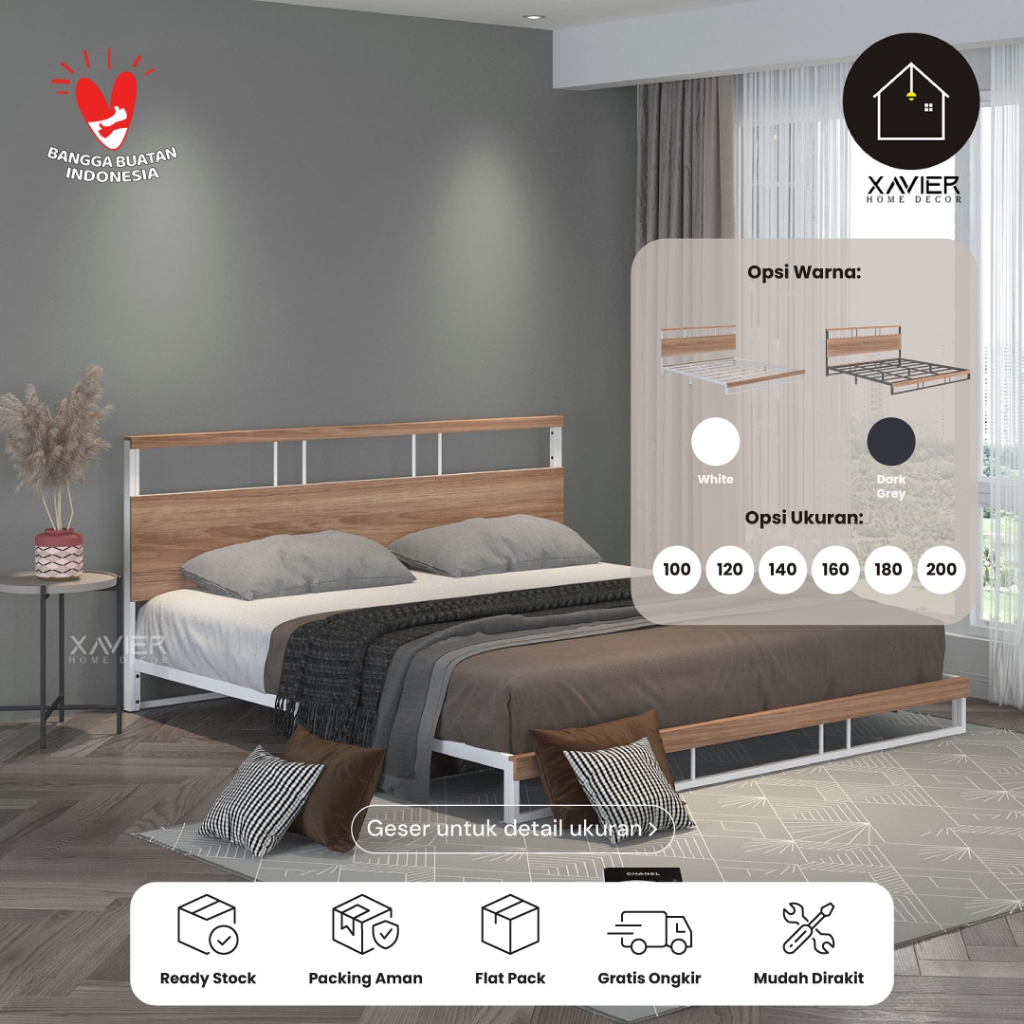 Dipan Besi Tempat Tidur Minimalis Sandaran / Dipan DIY / DIPAN + HEADBOARD HIRO