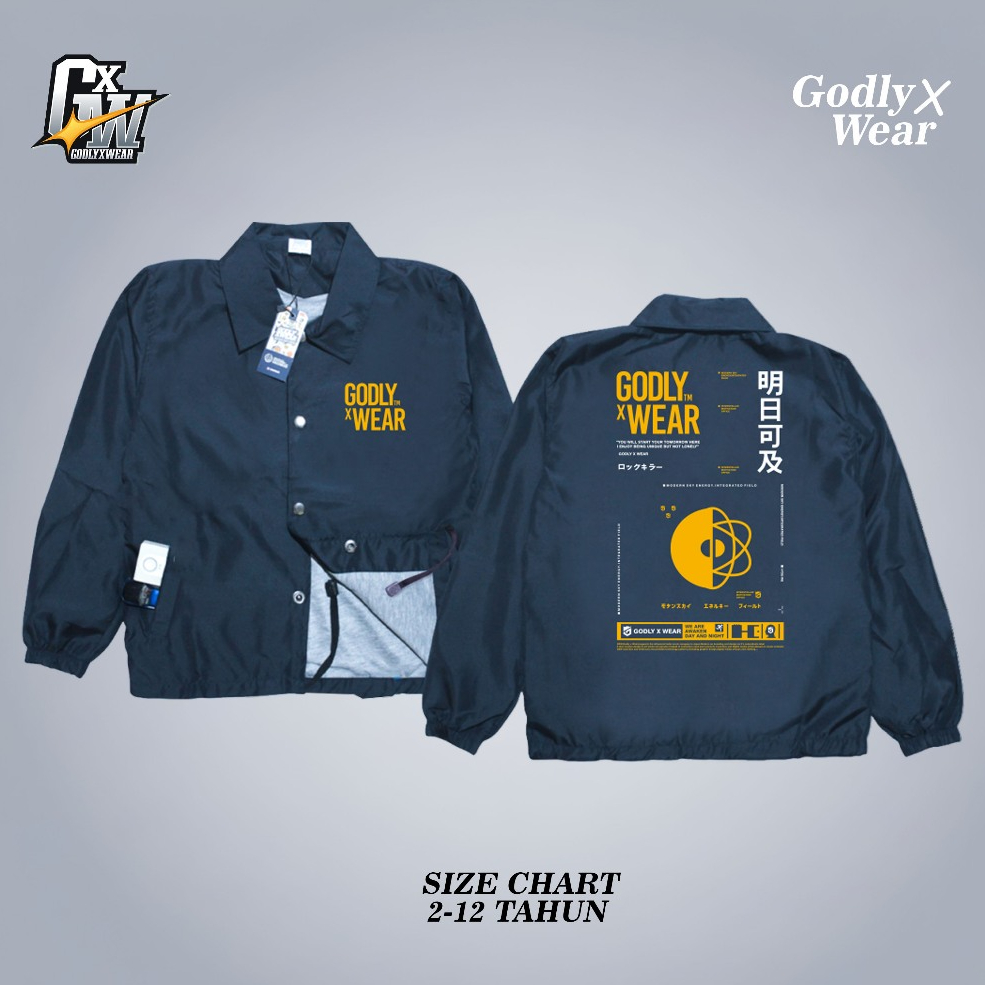 Atasan Anak Jacket Coach usia 1-12 Tahun Bahan Parasut furing Kaos / Atasan Anak Laki Laki / Jacket 