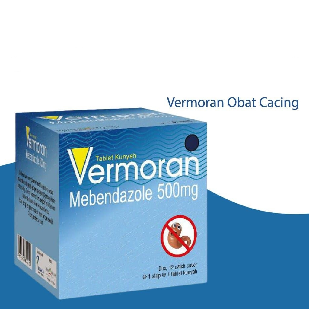 Vermoran Mebendazole 500Mg/Obat Cacing