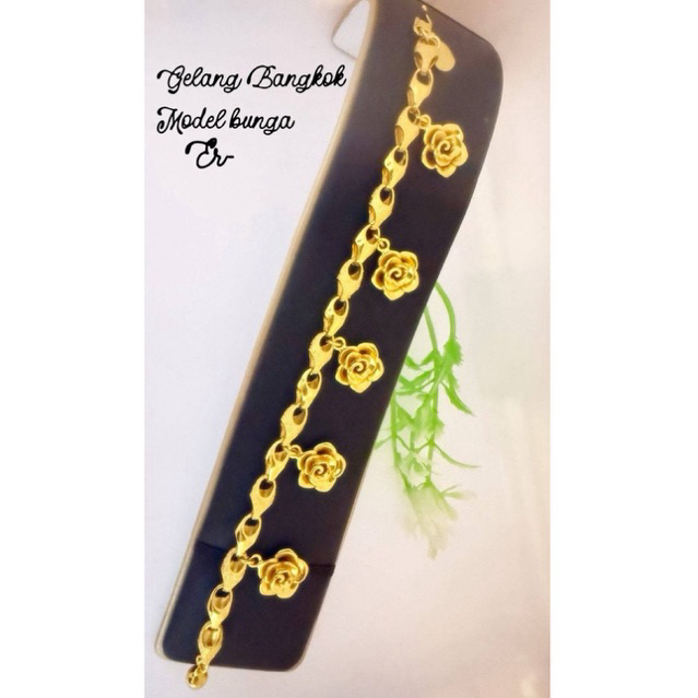 Lunavia accesories gelang Pajero bunga mawar lapis emas