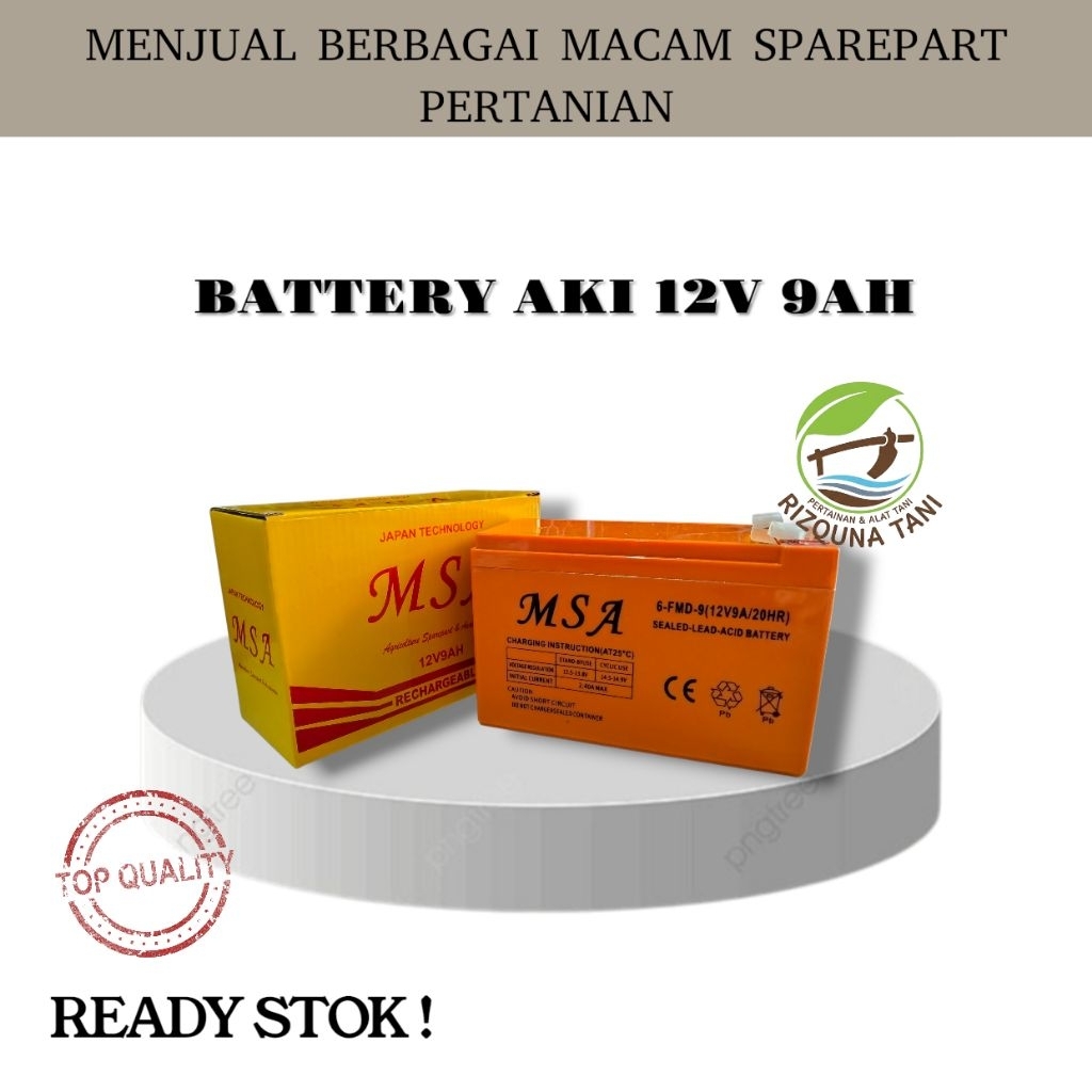 AKI  BATTERY MSA OREN 12V 9AH / AKI MSA ORIGINAL / AKI SPAREPART / AKI UPS/ AKI MOBIL MAINAN/ AKI PO