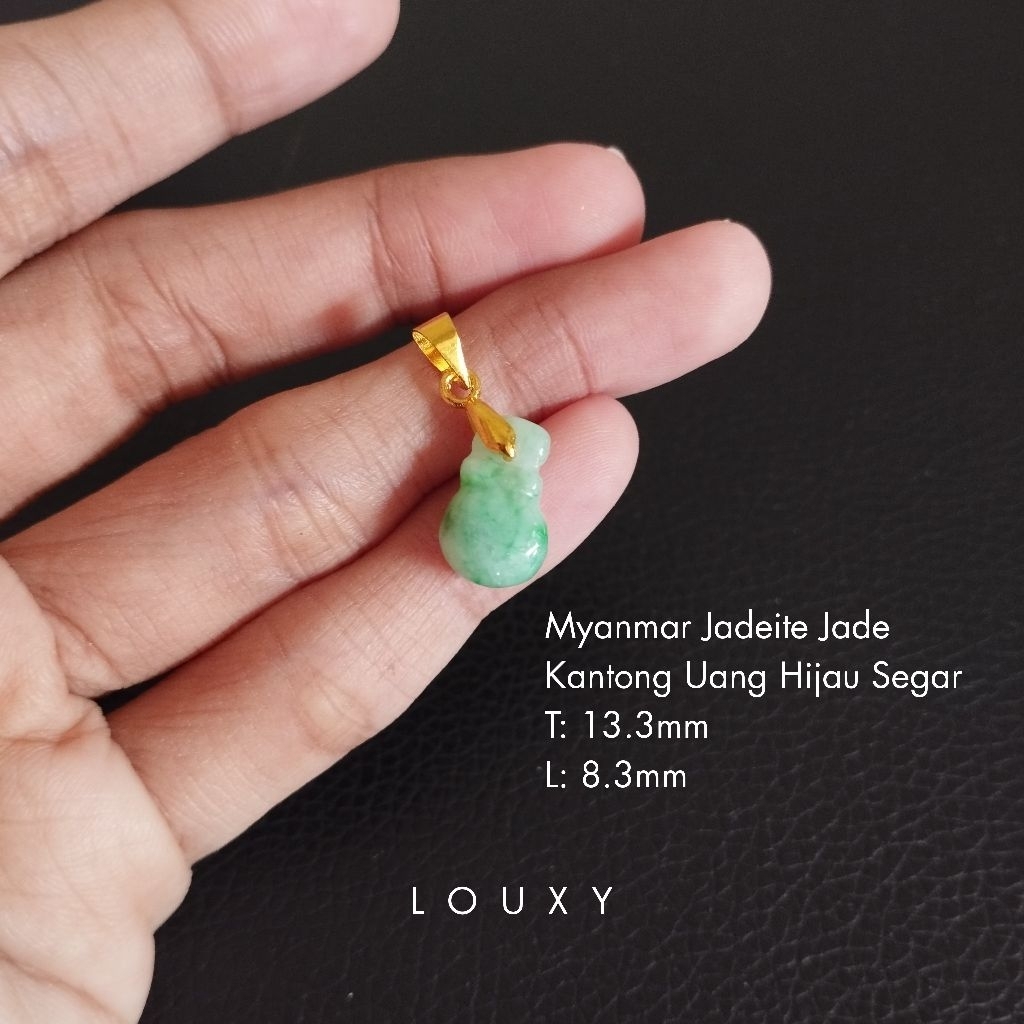 Liontin Giok Asli Myanmar Natural Giok Liontin Kantong Uang