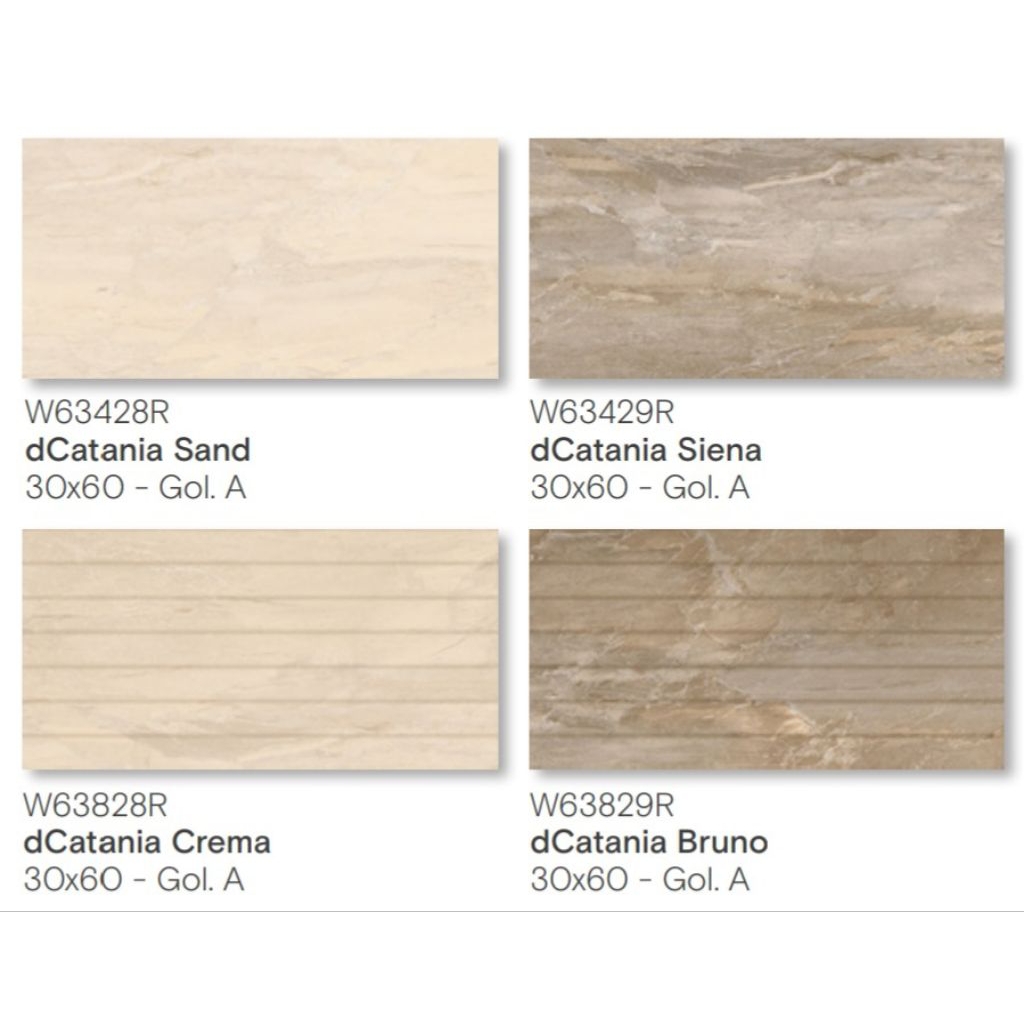 KERAMIK DINDING 30X60 CM ROMAN GRANIT dCATANIA SAND/dCatania Siena/dCatania Crema/dCatania Bruno GRA
