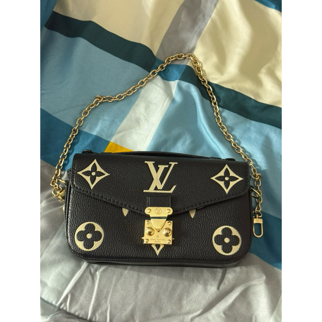 TAS LV HITAM HANDBAG TALI GOLD