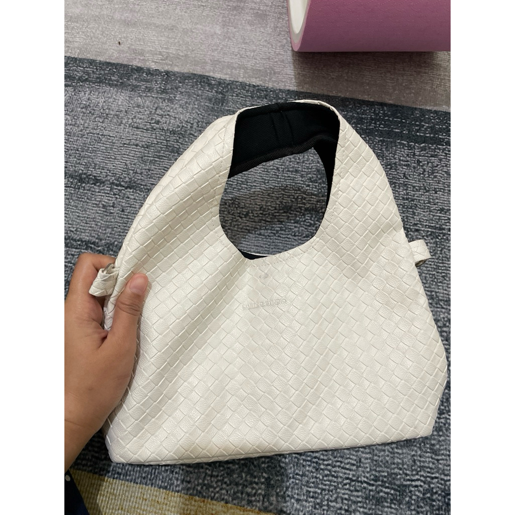 limited studio micro cloud bag tartan white