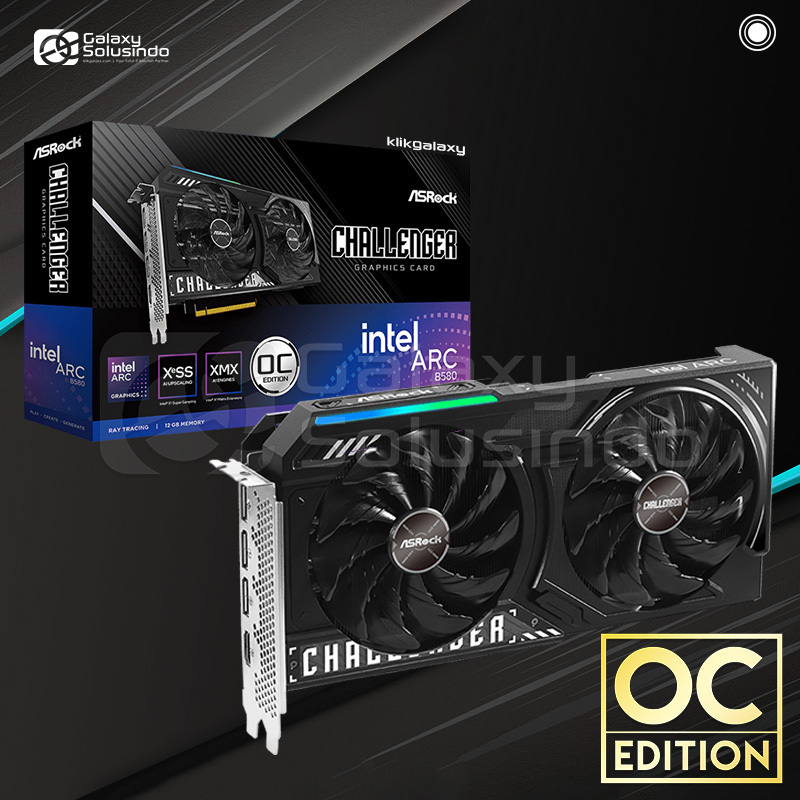 Asrock Intel ARC B580 CHALLENGER 12GB OC GDDR6 - VGA Intel Arc B580 DDR6 Graphic Card