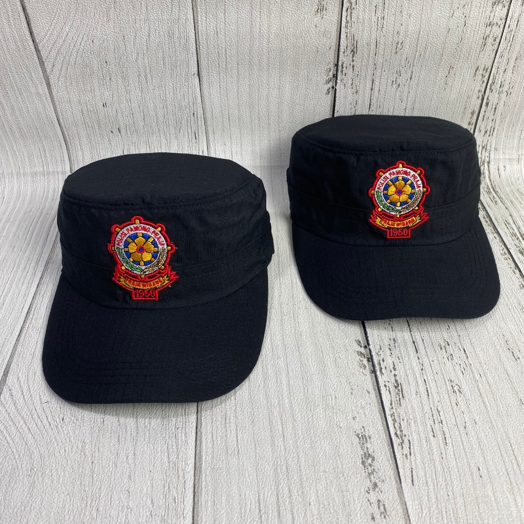 Topi KOMANDO SATPOL PP Topi SATPOL PP Model Komando Logo Bordir Timbul