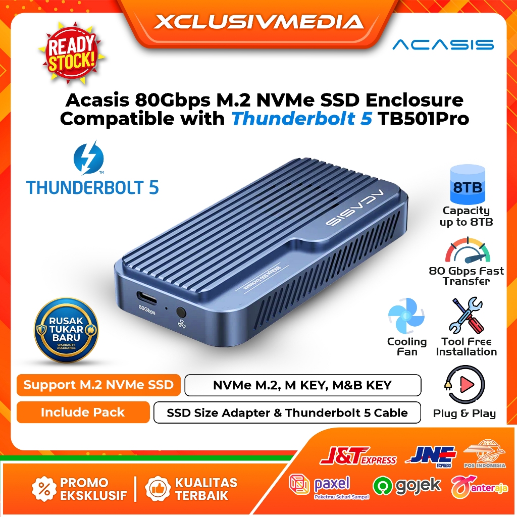 Acasis 80Gbps M.2 NVMe SSD Enclosure Compatible with Thunderbolt 5 TB501Pro