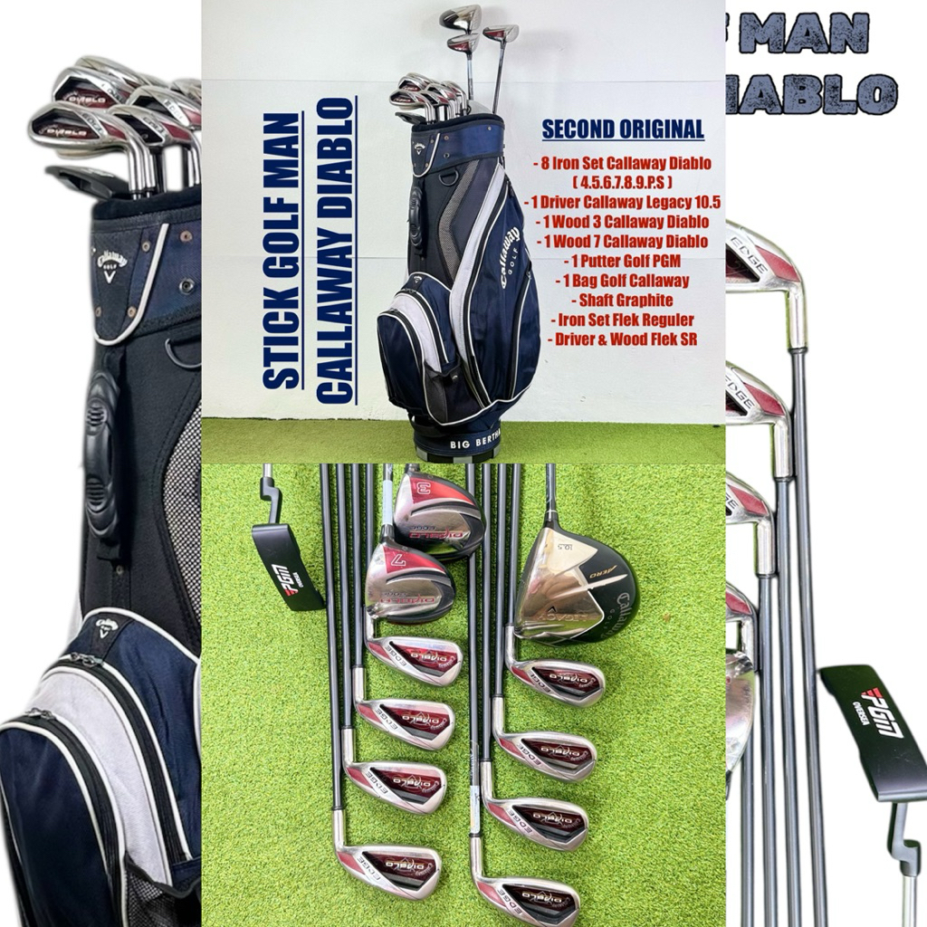 Paket Fullset Stick Golf Man Callaway Diablo Bekas Original Fullset Bag Golf