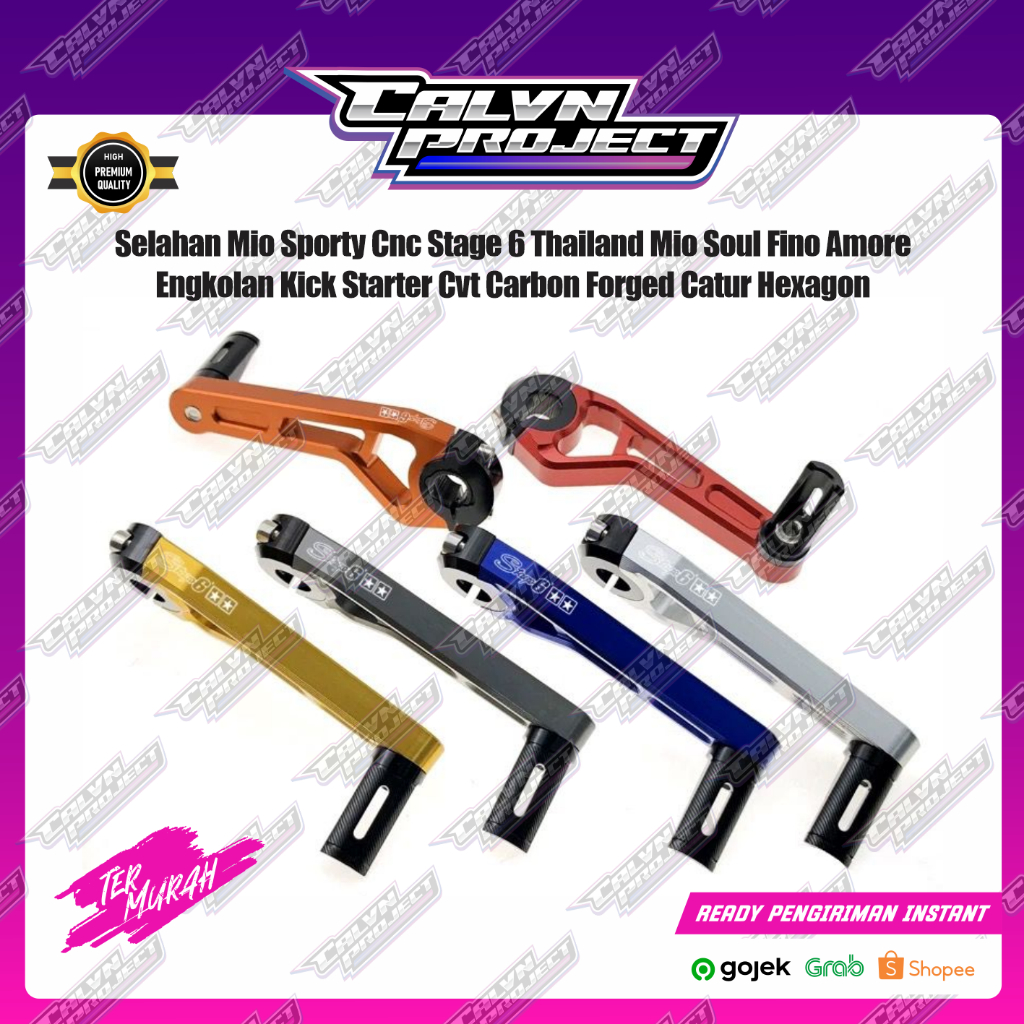 SELAHAN MIO SPORTY CNC STAGE 6 THAILAND MIO SOUL FINO AMORE ENGKOLAN KICK STARTER CVT CARBON FORGED 