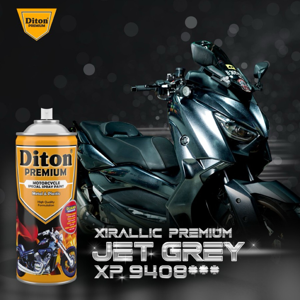 Pilox Grey Diton Premium Jet Grey || Cat Semprot Body Motor Velg Motor&Rangka Motor