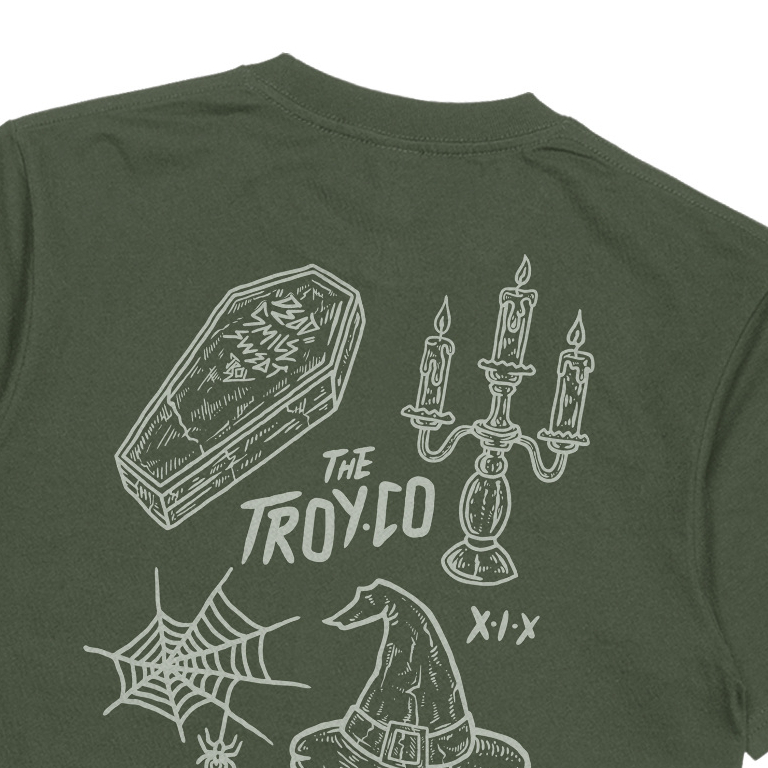 Troy Company Tshirt Army Green Witchcraft - Kaos Lengan Pendek Kaos Hijau Army MTD 2851