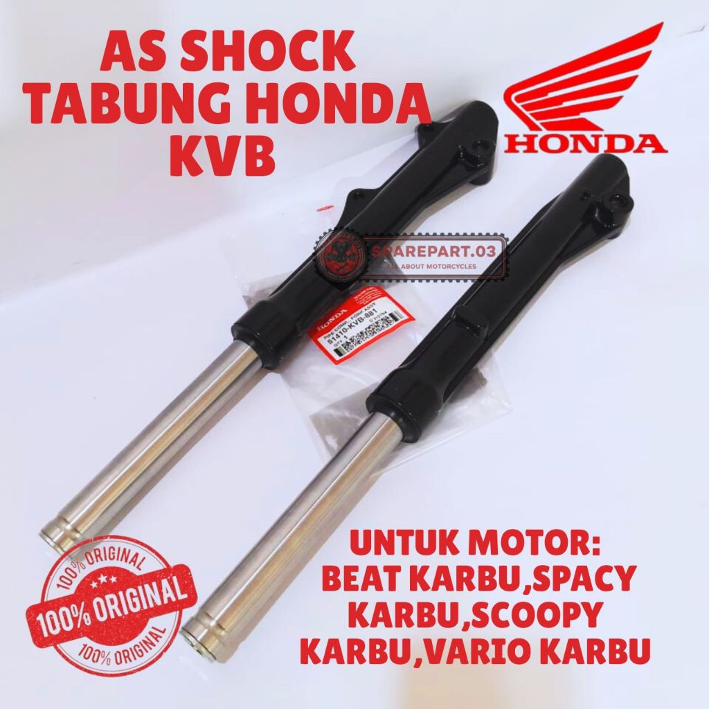 AS SHOCK+TABUNG ORIGINAL HONDA KODE KVB, AS SHOCK TABUNG BEAT KARBU, AS SHOCK TABUNG SPACY KARBU, AS