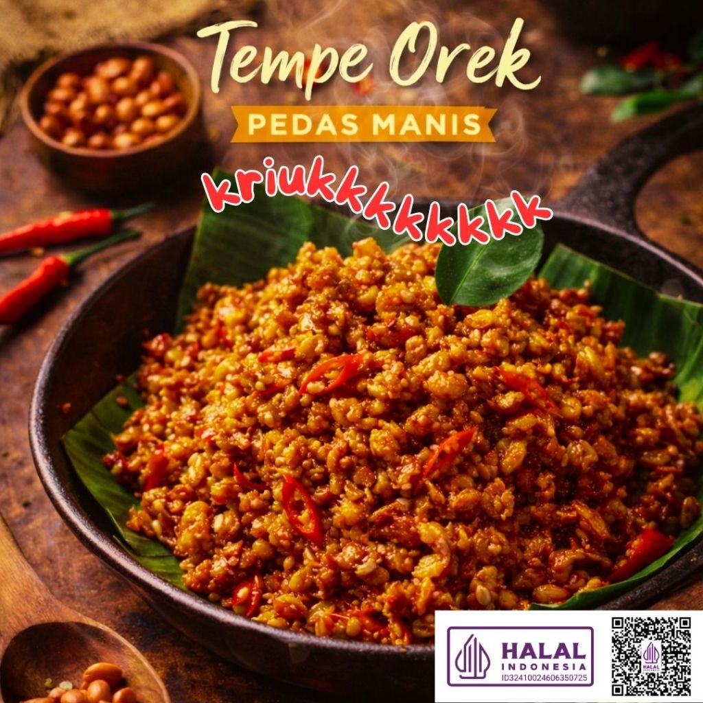 Lauk TEMPE/ KACANG/ FRESH 200Gram Tempe Orek Pedas manis/ Orek Tempe/ Tempe Pedas/ Tempe Balado/ Tem
