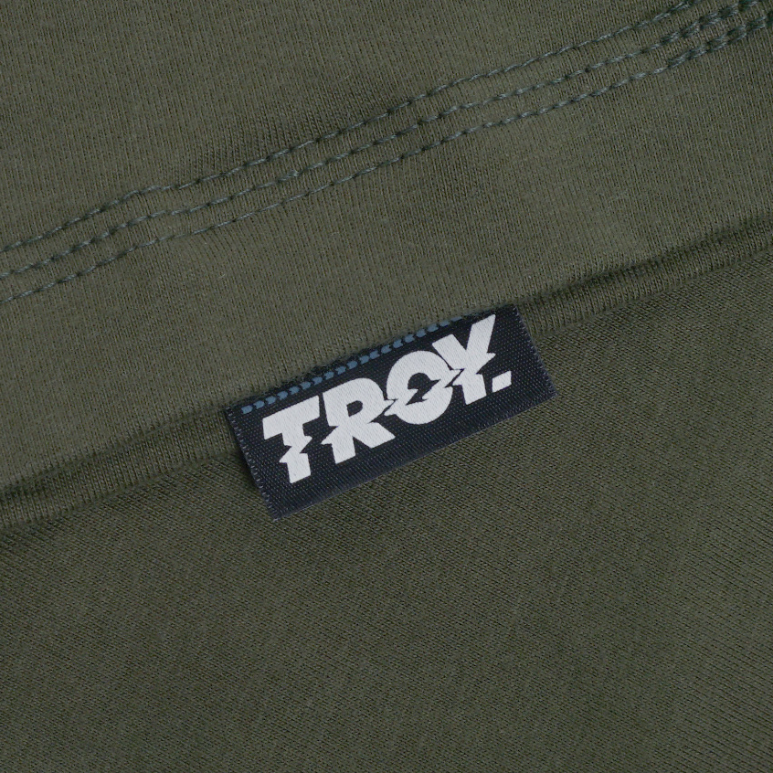 Troy Company Tshirt Army Green Skull And Cross - Kaos Lengan Pendek Kaos Hijau Army MTD 3000