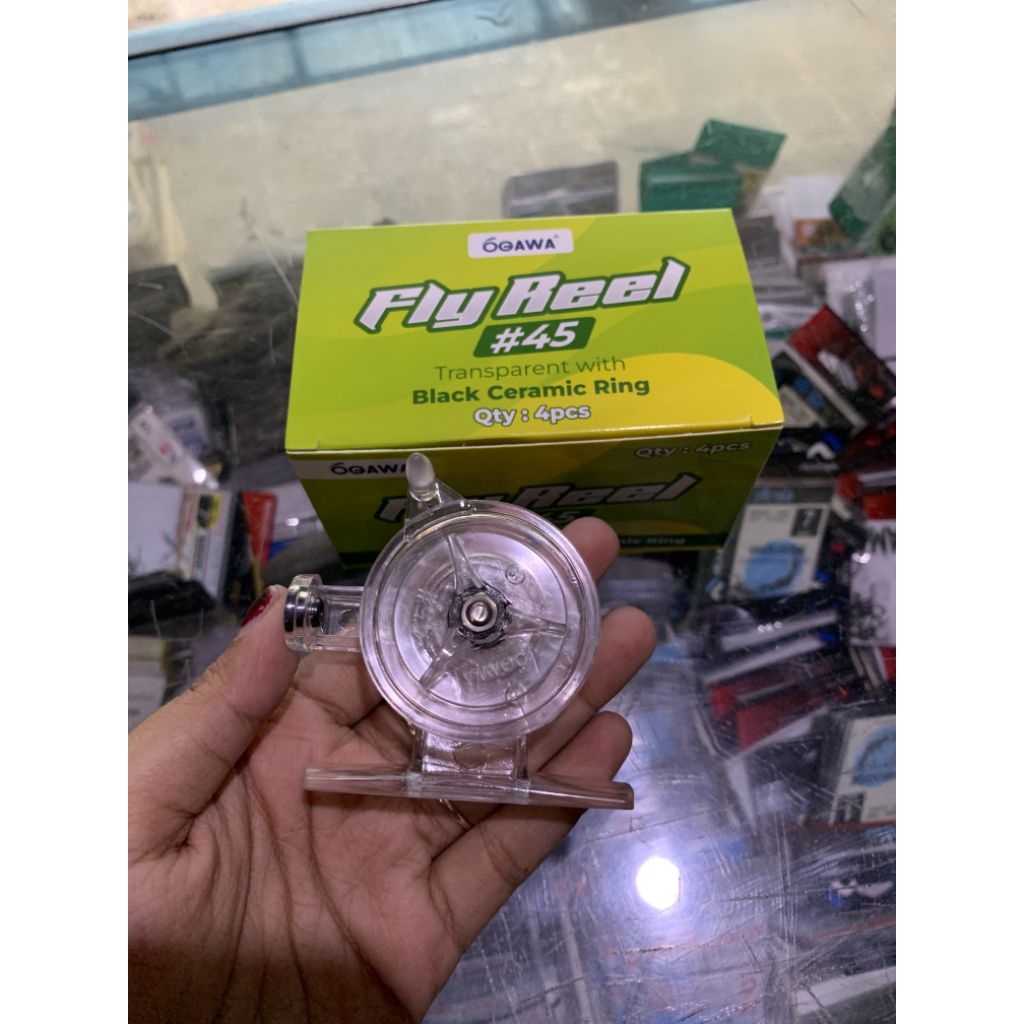 Reel Pancing Tokos Ogawa D45 - Bening-FX 45 Desain Ergonomis, Material Plastik ABS, Handle Fleksibel