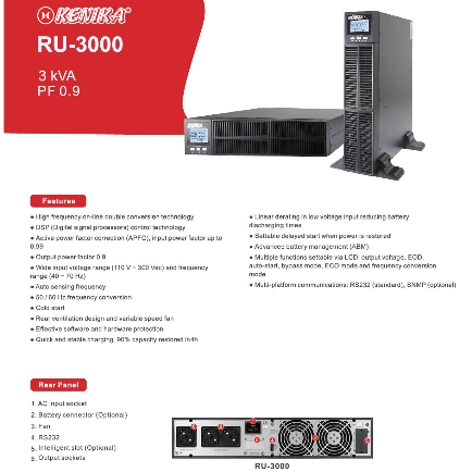 Kenika Rackmount UPS Online HF 3KVA RU-3000