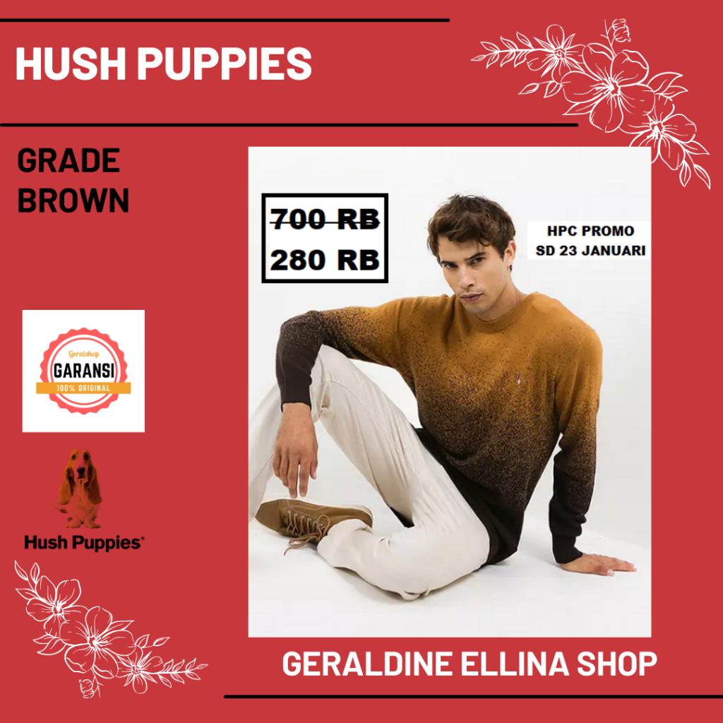 Baju Sweater pria hush puppies sale 100% original store seri GRADE