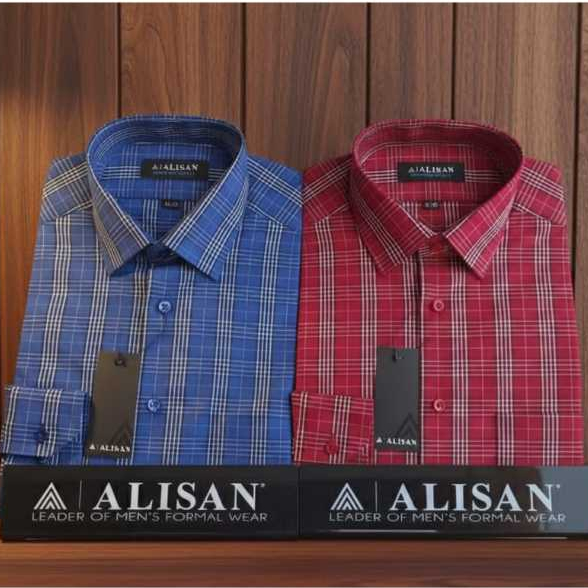 Kemeja ALISAN Motif KOTAK Lengan Panjang