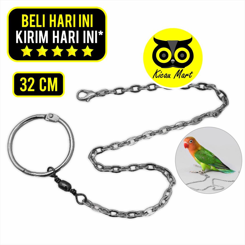 KICAU MART RANTAI LOVEBIRD RANTAI BURUNG LOVE BIRD 4 MM IKAT KAKI RING BESI TRAINING SETT PENJINAK B